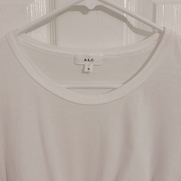 A.L.C. Monica Cropped Tie-Back Short Sleeve Cotton Tee New Size Medium - Picture 7 of 13